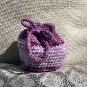 Handcrafted Purple Crochet Bag NWOT